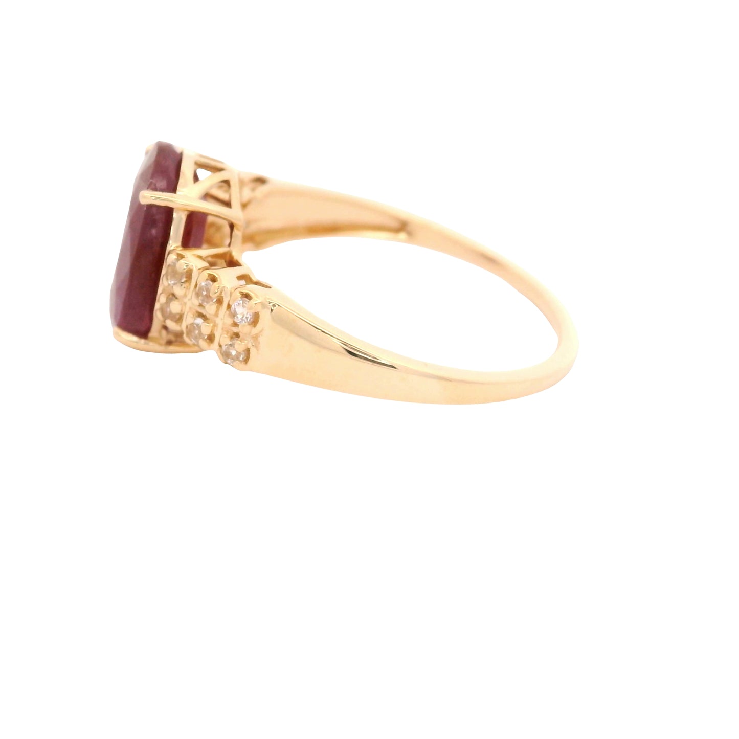 3.59 Ct Oval Ruby 14K Gold Ring