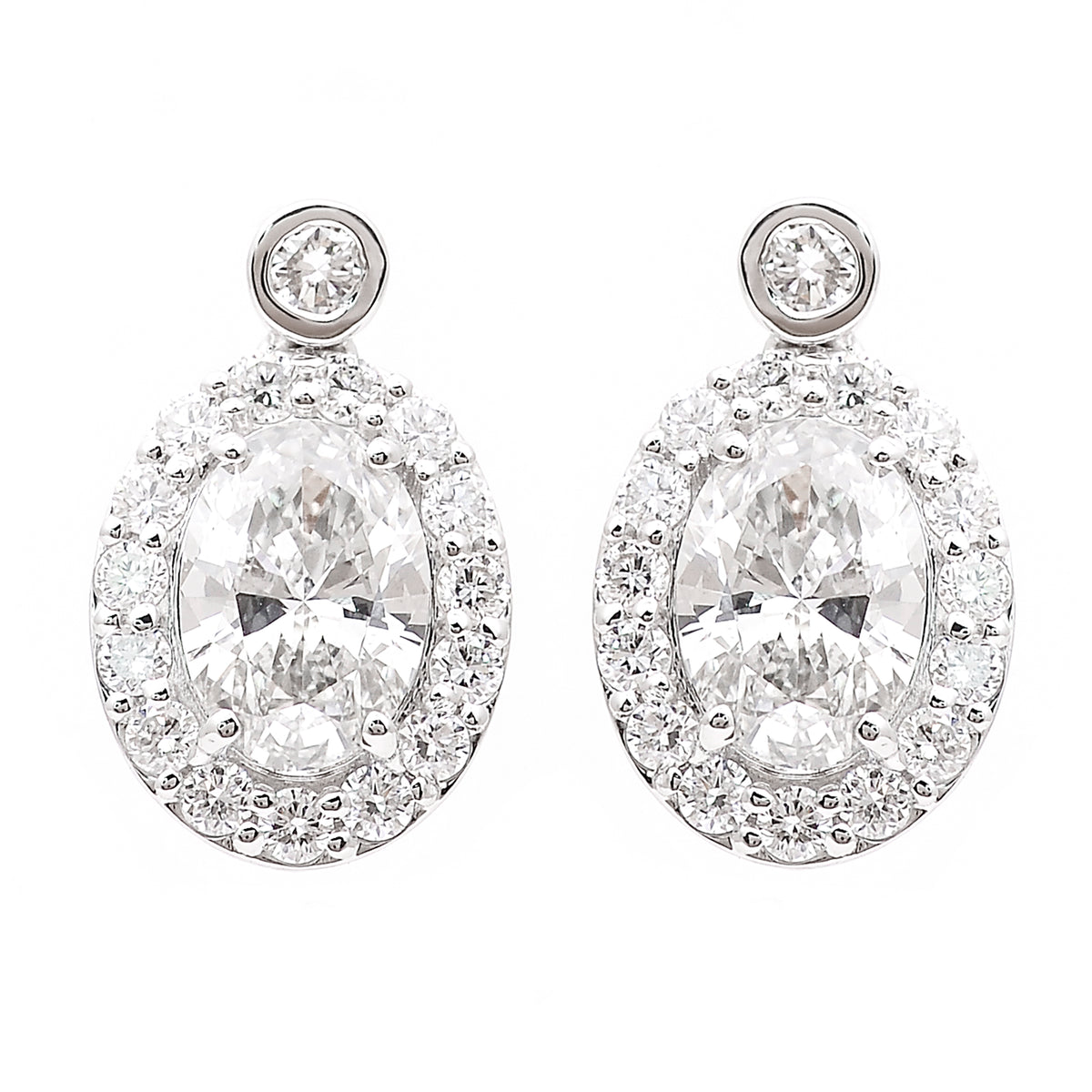 3.17 Carats Lab Grown Diamond 14K Gold Earrings