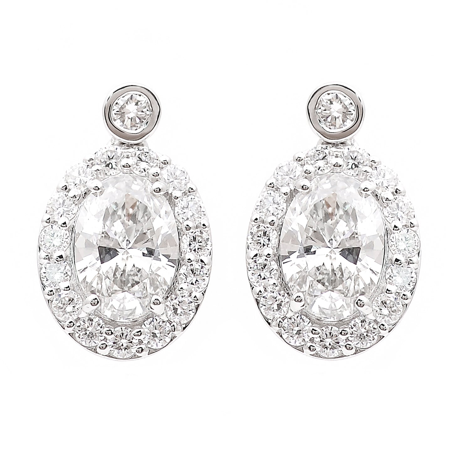 3.17 Carats Lab Grown Diamond 14K Gold Earrings