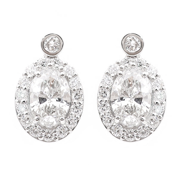 3.17 Carats Lab Grown Diamond 14K Gold Earrings