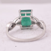 3.11 Ct Octagon Step Cut Natural Emerald 950 Platinum Ring