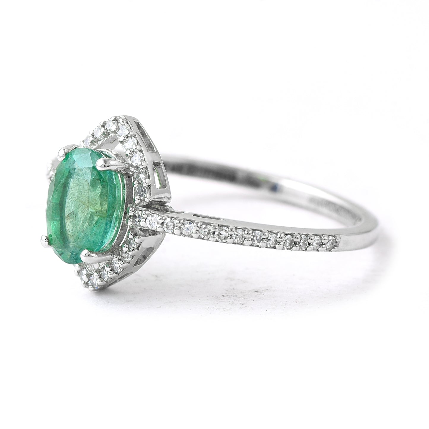 2.74 Ct Oval Mixed Cut Natural Emerald 950 Platinum Ring