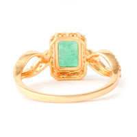 1.06 Ct Octagon Step Cut Natural Emerald 14K Gold Ring