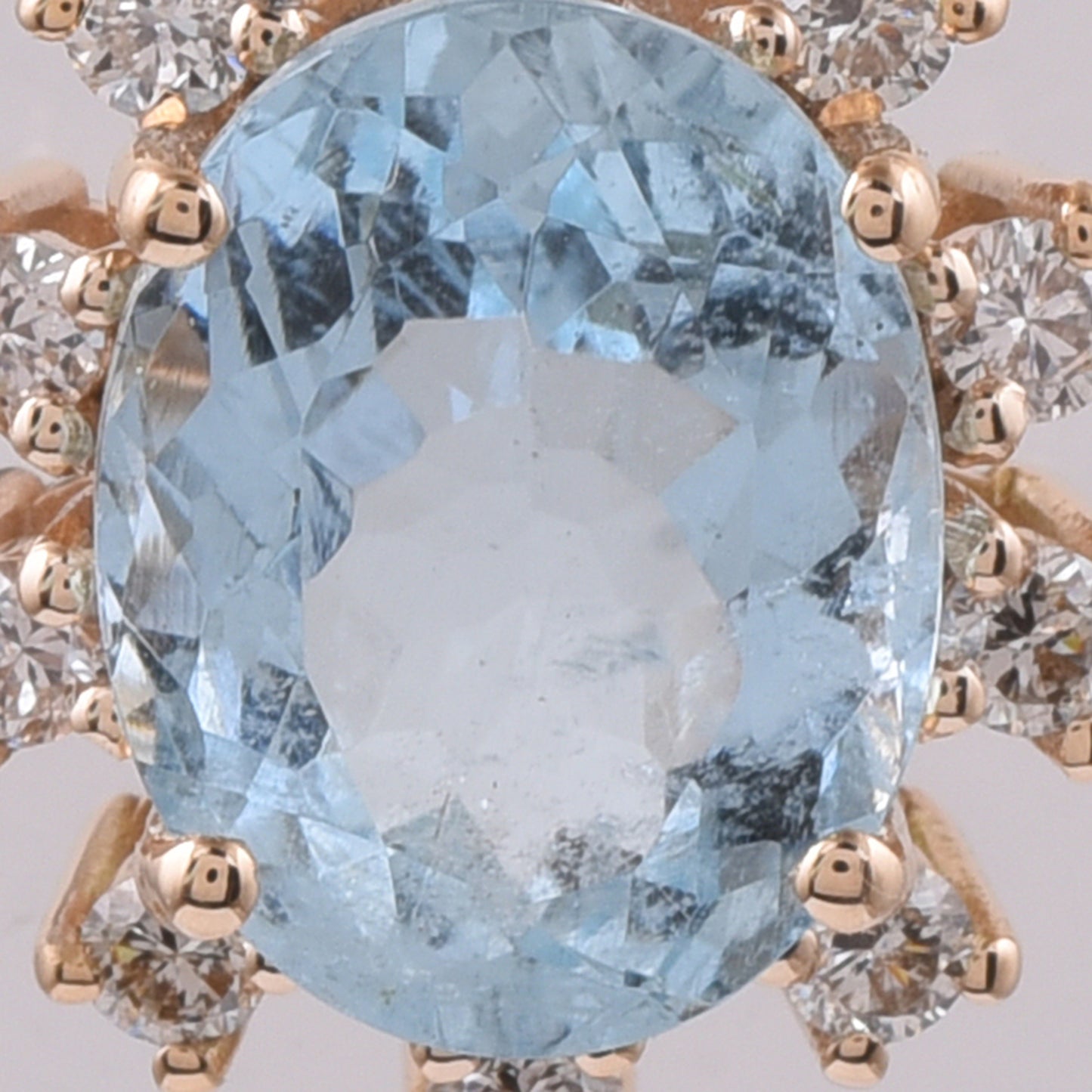 2.11 Ct Oval Natural Aquamarine 14K Gold Pendant