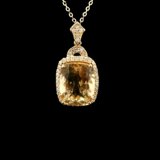4.44 Ct Cushion Oregon Sunstone 14K Gold Pendant