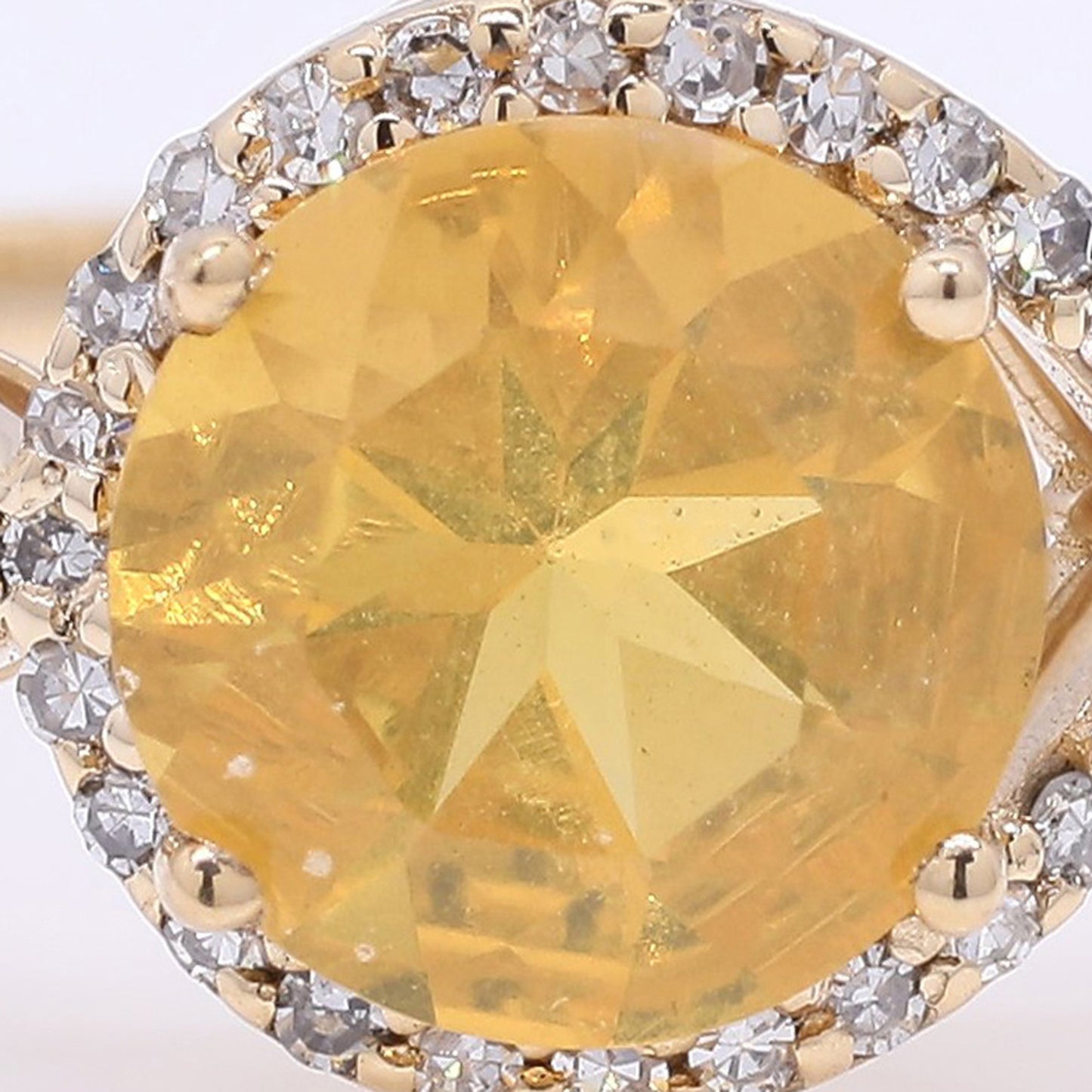 1.07 Ct Round Mixed Cut Natural Fire Opal 14K Gold Ring