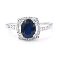 1.58 Ct Oval Mixed Cut Natural Sapphire 950 Platinum Ring