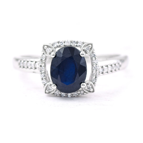1.58 Ct Oval Mixed Cut Natural Sapphire 950 Platinum Ring