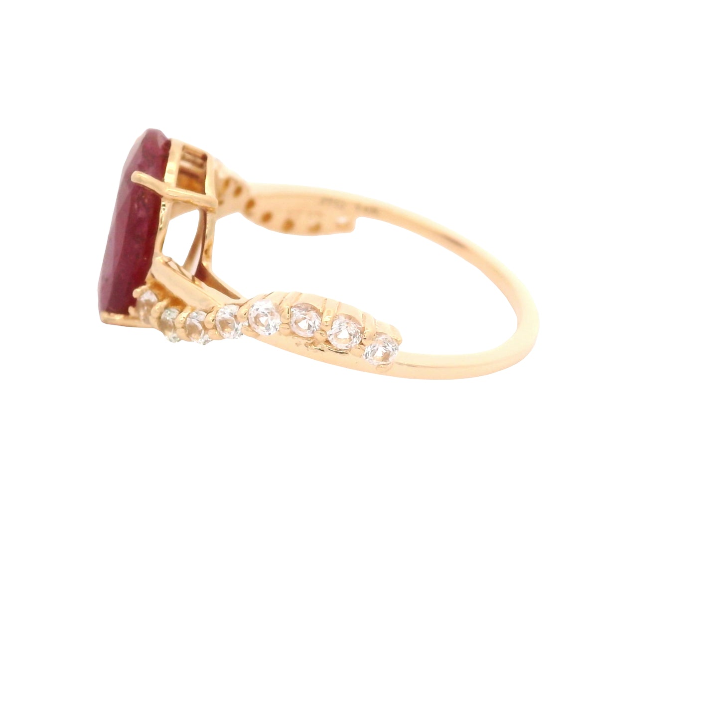 3.43 Ct Oval Ruby 14K Gold Ring