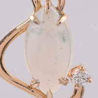 2.28 Ct Marquise Cabochon Cut Natural Opal 14K Gold Pendant