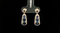 2.65 Ct Oval Sapphire 14K Gold Earrings