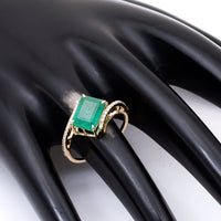 2.61 Ct Octagon Natural Emerald 14K Gold Ring