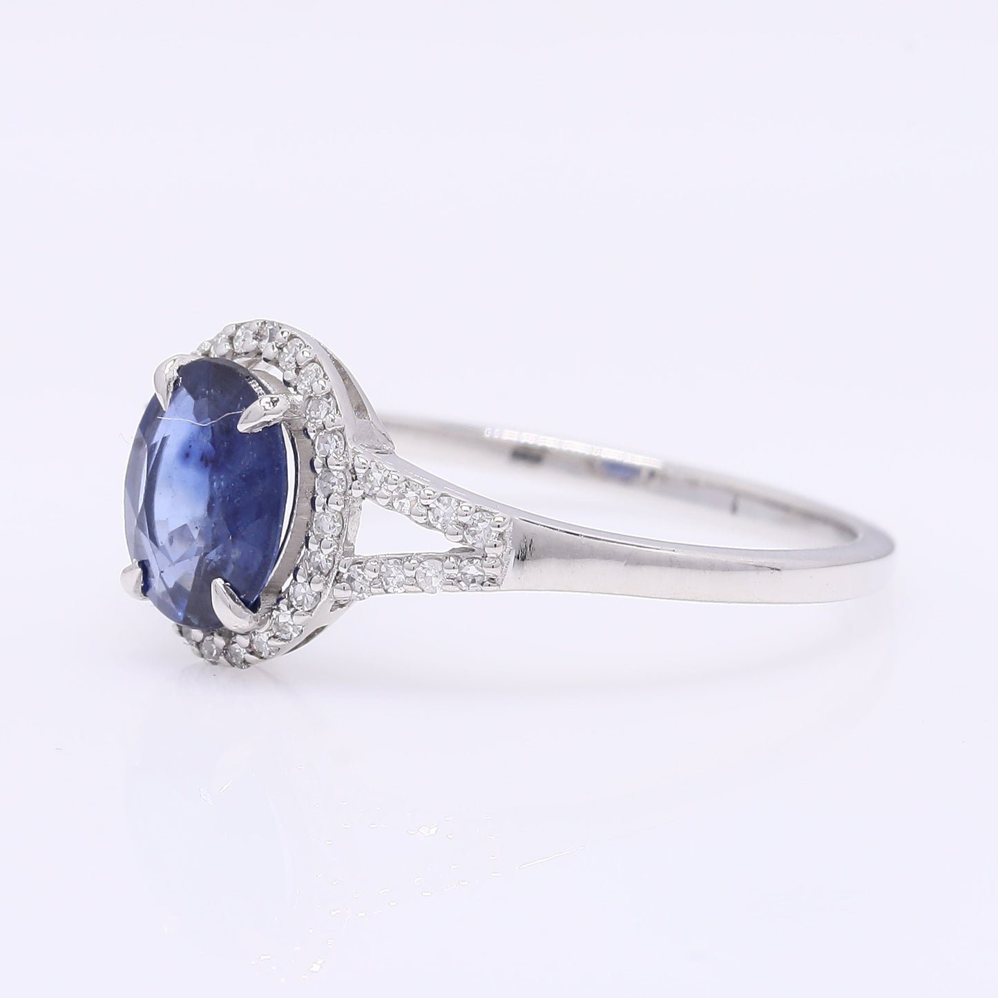 1.10 Ct Oval Mixed Cut Natural Sapphire 950 Platinum Ring