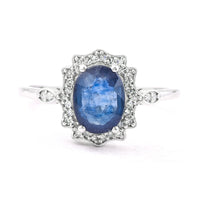 1.62 Ct Oval Mixed Cut Natural Sapphire 950 Platinum Ring