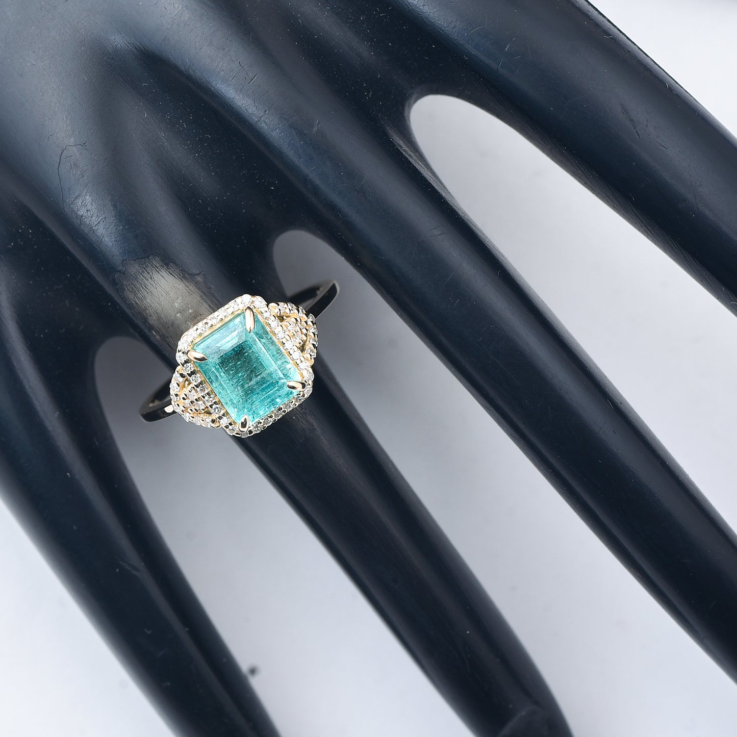 2.22 Ct Octagon Step Cut Natural Emerald 14K Gold Ring