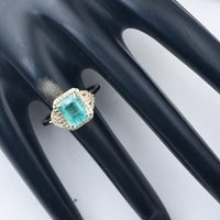2.22 Ct Octagon Step Cut Natural Emerald 14K Gold Ring