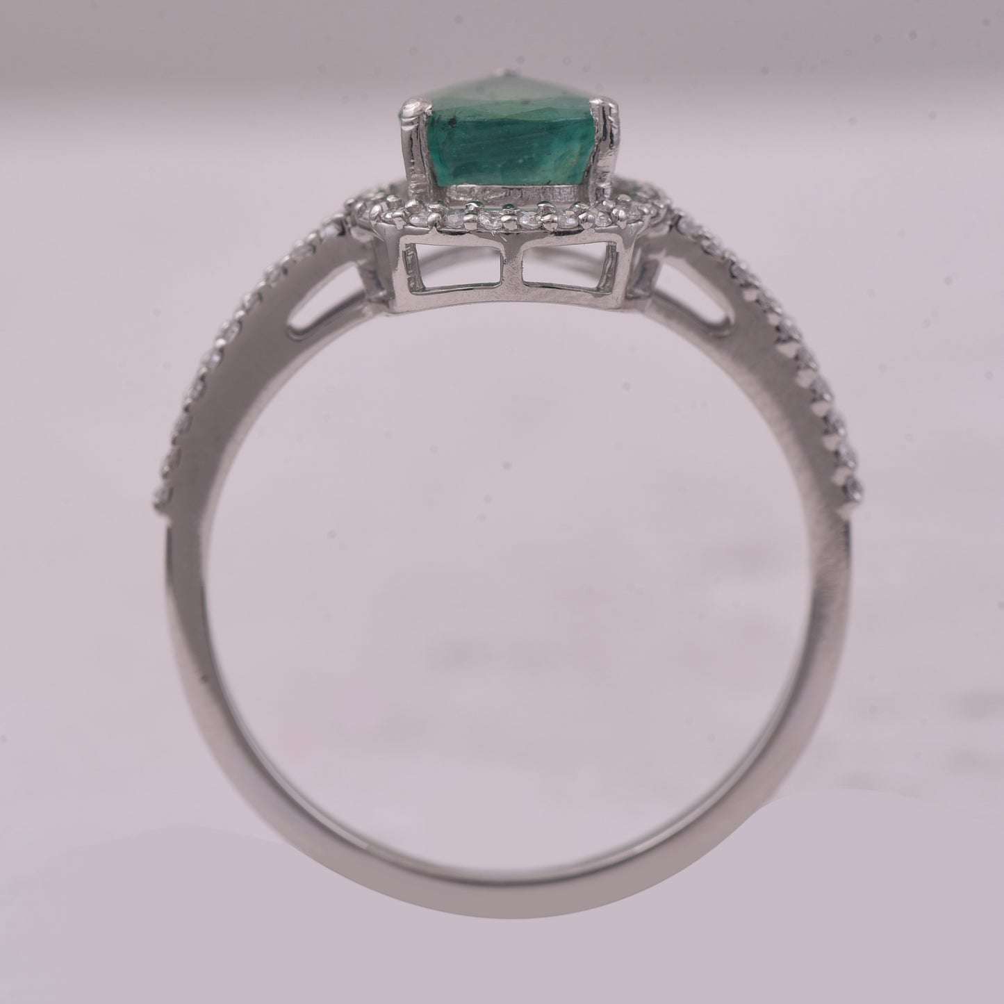 1.55 Ct Pear Mixed Cut Natural Emerald 950 Platinum Ring