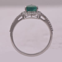 1.55 Ct Pear Mixed Cut Natural Emerald 950 Platinum Ring