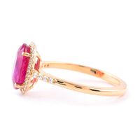 2.89 Ct Cushion Ruby 18K Gold Ring