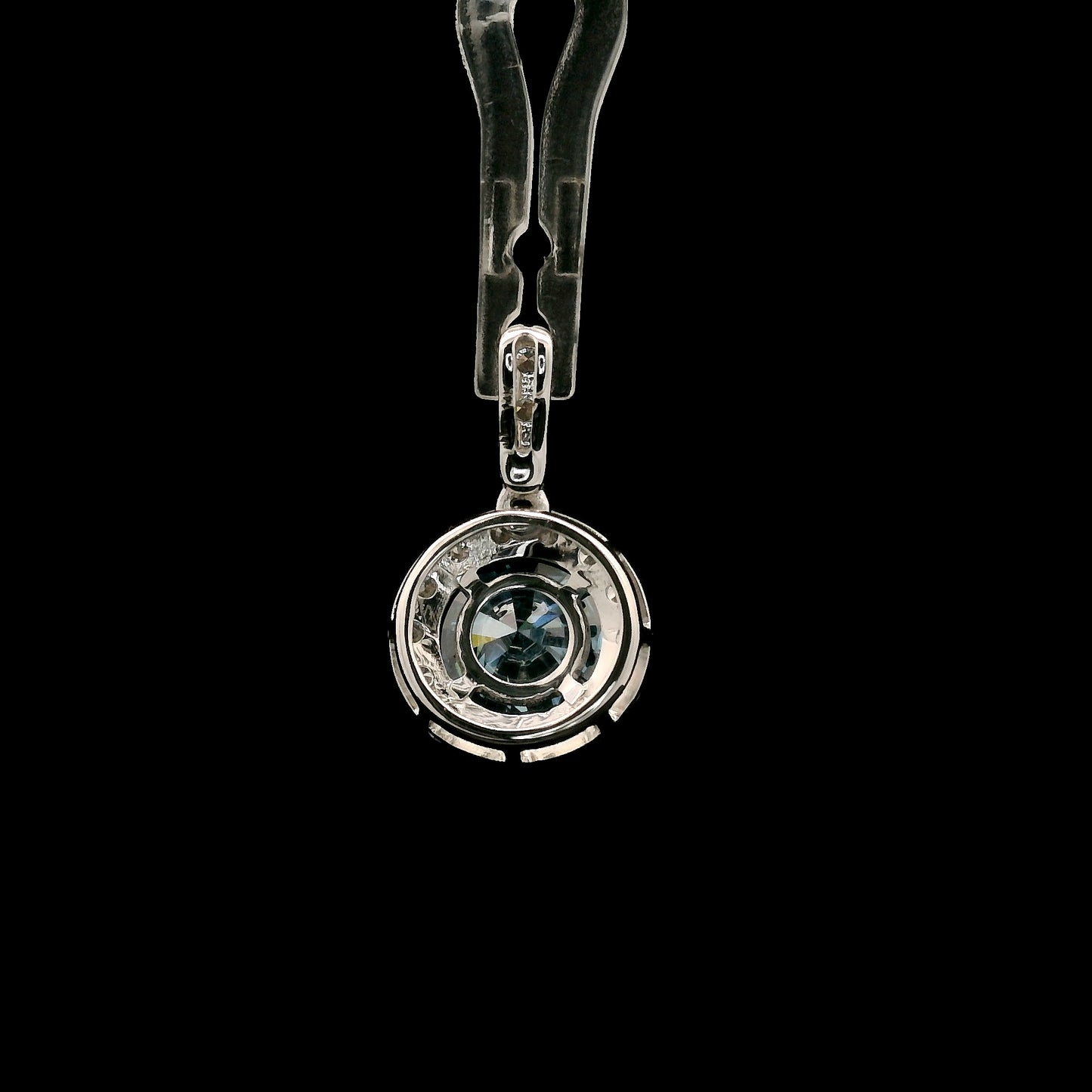 1.70 Carats Blue Lab Grown Diamond 14K Gold Pendant