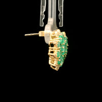 3.76 Ct Round Emerald 14K Gold Earrings