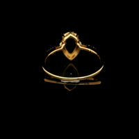 0.89 Ct Pear Mixed Cut Lab Grown Sapphire 14K Gold Ring