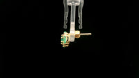 1.57 Ct Round Emerald 14K Gold Earrings