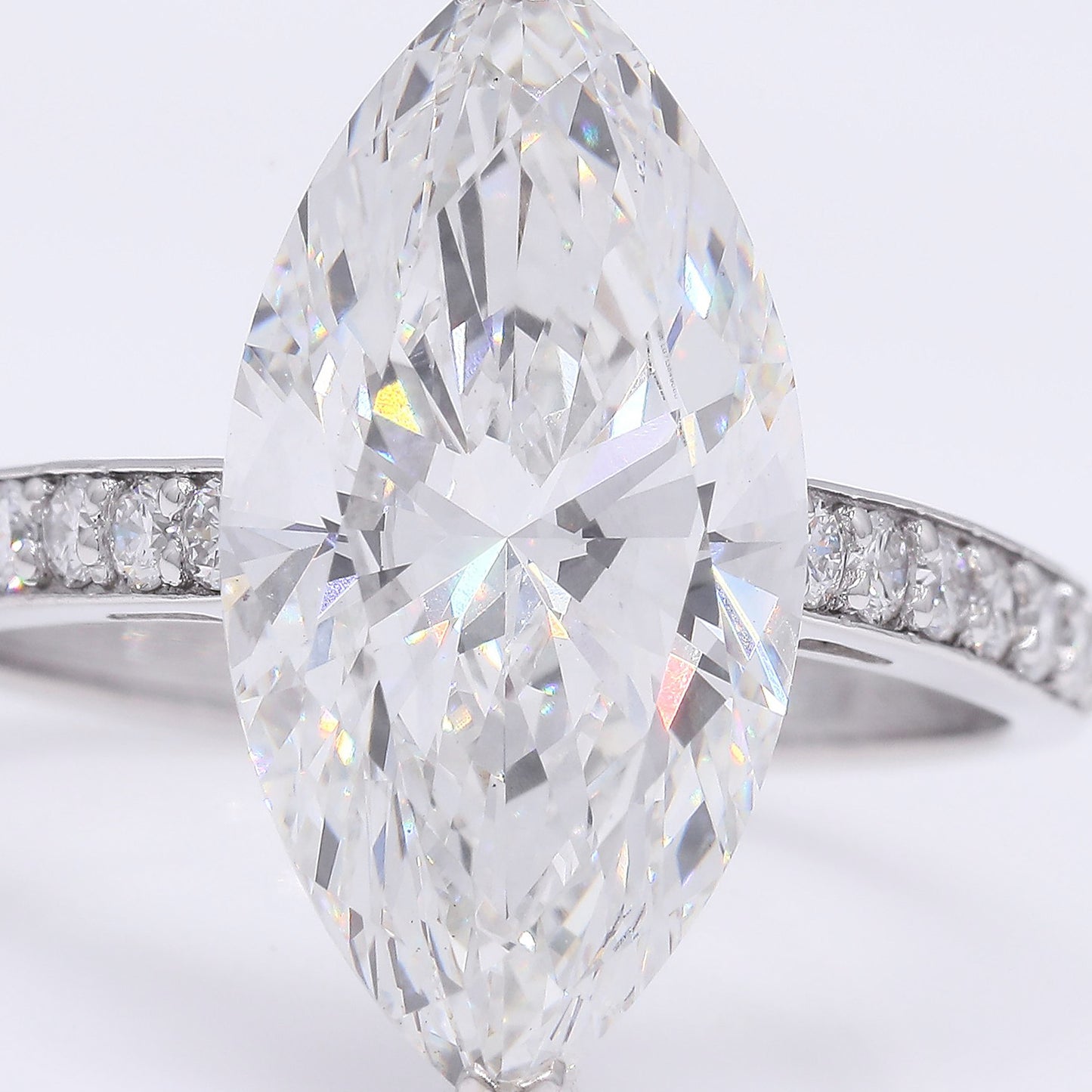 6.22 Ct Marquise Brilliant Lab Grown Diamond 950 Platinum Ring