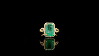 2.63 Ct Octagon Natural Emerald 14K Gold Ring