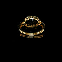 5.73 Ct Oval Mixed Cut Lab Grown Sapphire 14K Gold Ring