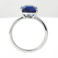 4.73 Ct Cushion Blue Sapphire 950 Platinum Ring