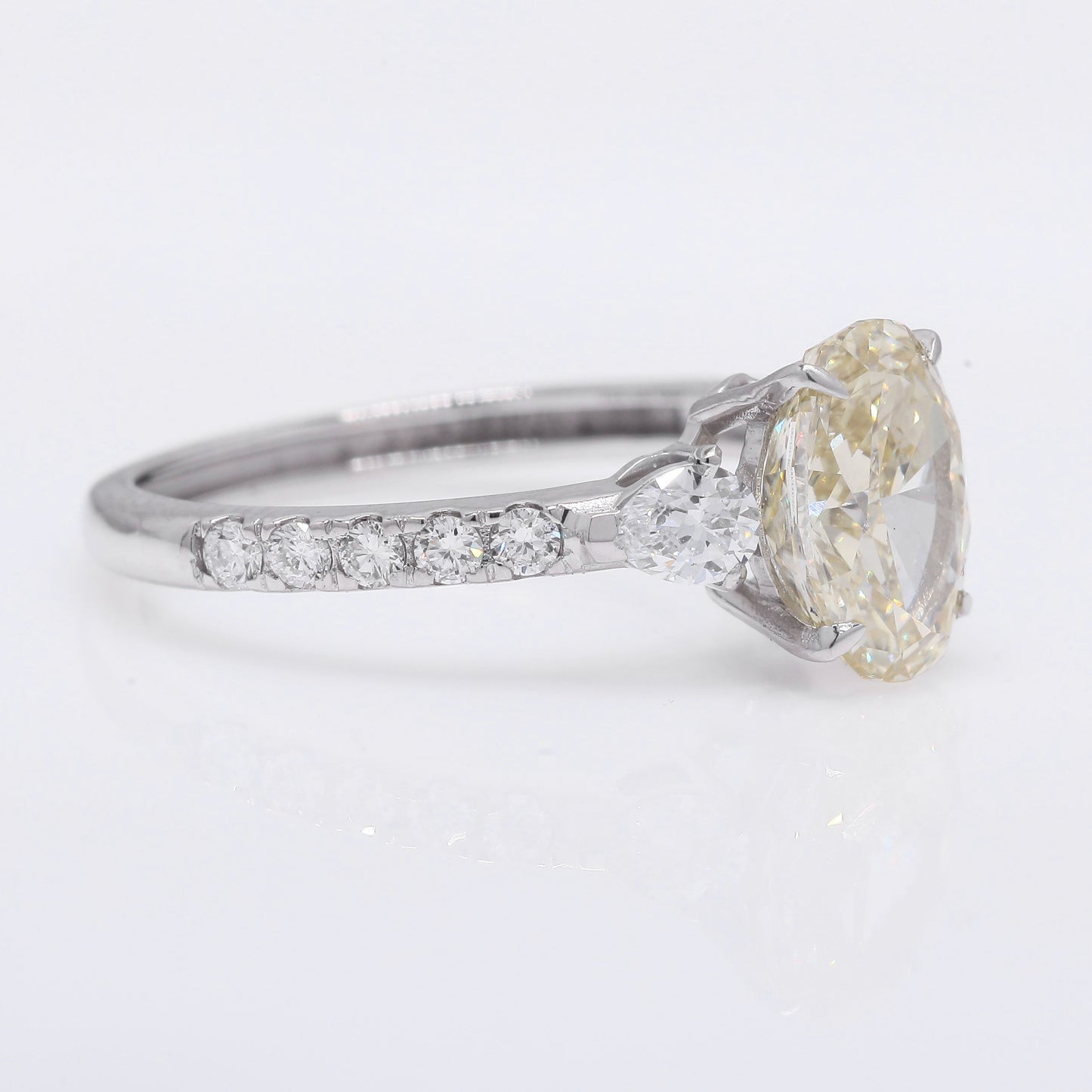2.53 Ct Oval Brilliant Lab Grown Diamond 950 Platinum Ring