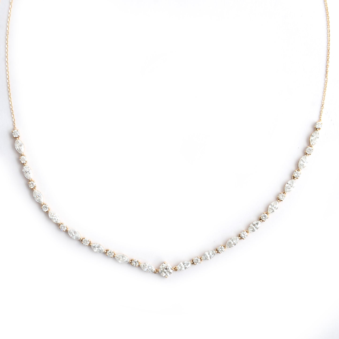 5.34 Carats Lab Grown Diamond 14K Gold Necklace