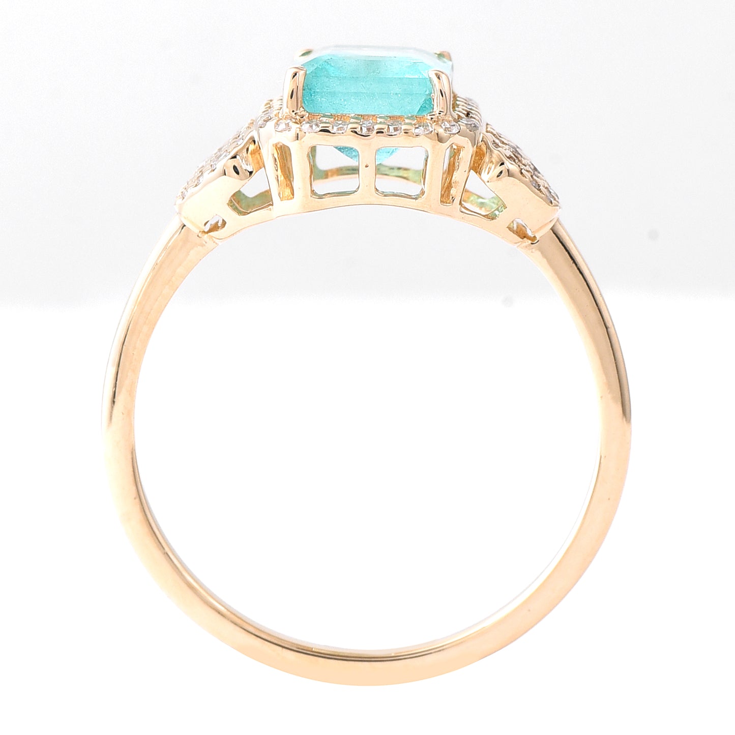 1.51 Ct Octagon Step Cut Natural Emerald 14K Gold Ring