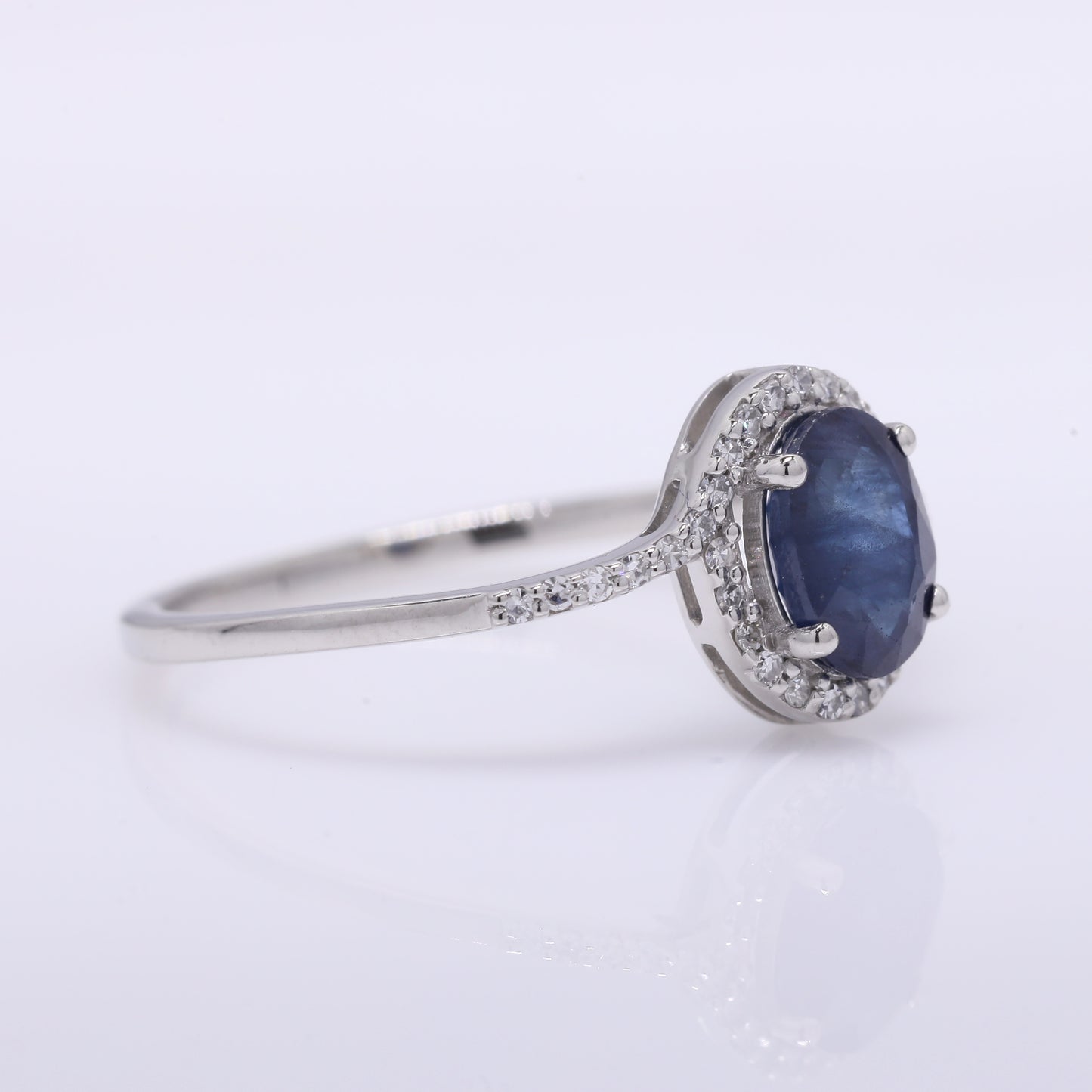 1.24 Ct Oval Mixed Cut Natural Sapphire 950 Platinum Ring