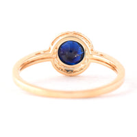 0.93 Ct Round Mixed Cut Natural Sapphire 14K Gold Ring
