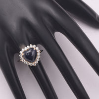 6.72 Ct Heart Sapphire 9K Gold Ring