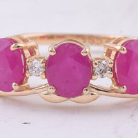 2.91 Ct Oval Natural Ruby 14K Gold Ring