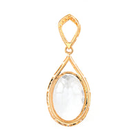 5.21 Ct Oval Mixed Cut Natural Aquamarine 14K Gold Pendant