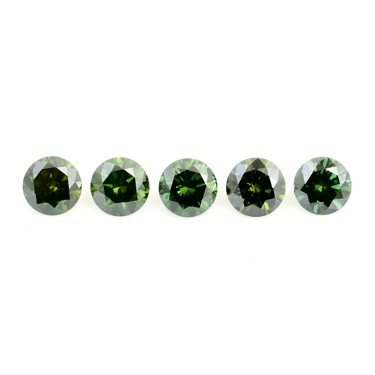0.76 Green Diamond Round Loose Gemstone