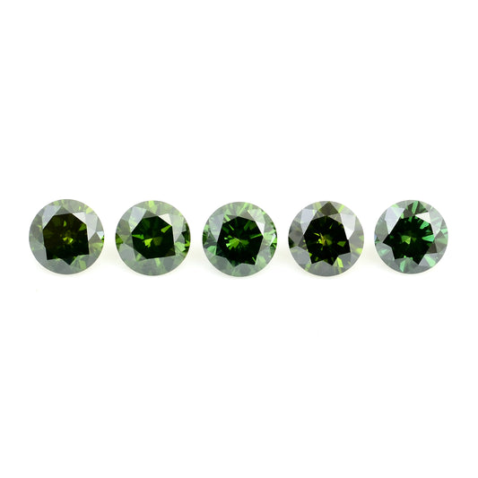 0.76 Green Diamond Round Loose Gemstone