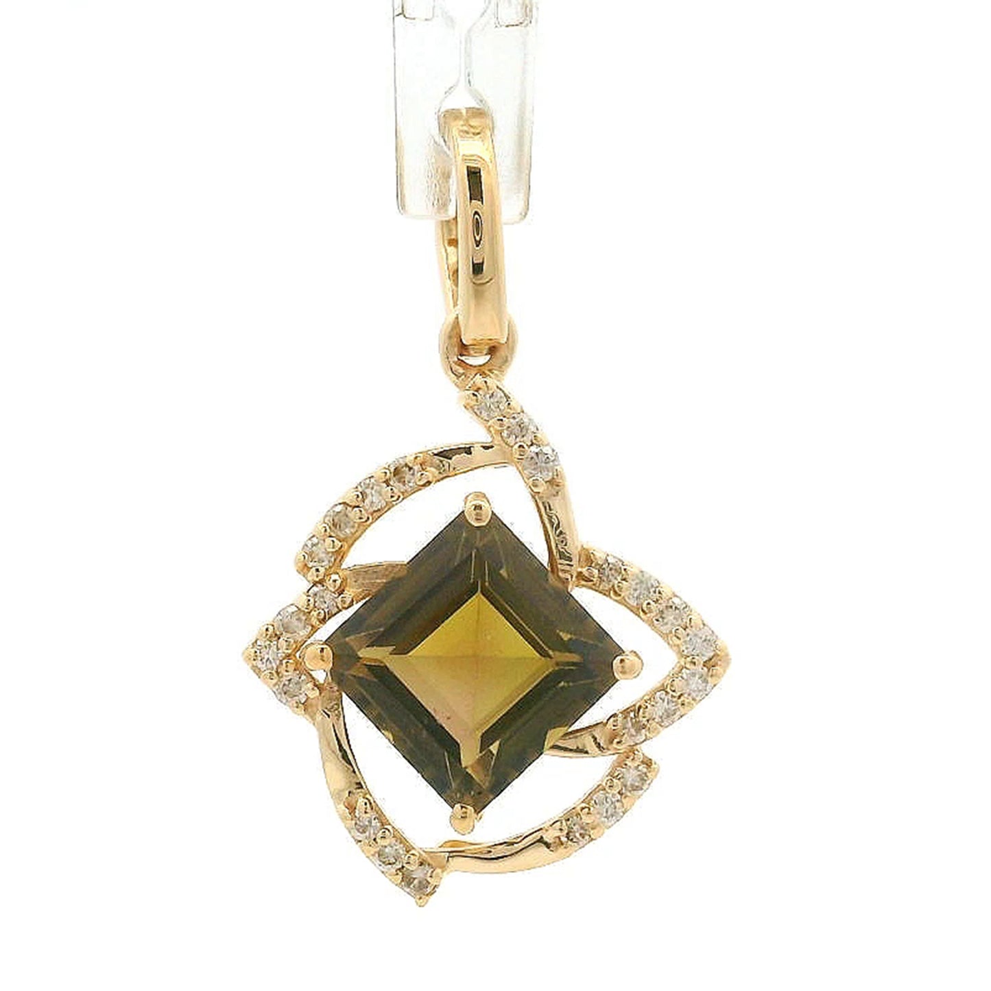 1.19 Ct Square Tourmaline 14K Gold Pendant