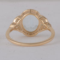 2.44 Ct Oval Aquamarine 9K Gold Ring