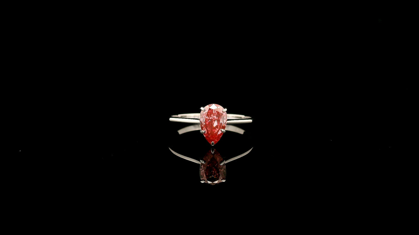 1.00 Carats Pink Lab Grown Diamond 14K Gold Ring