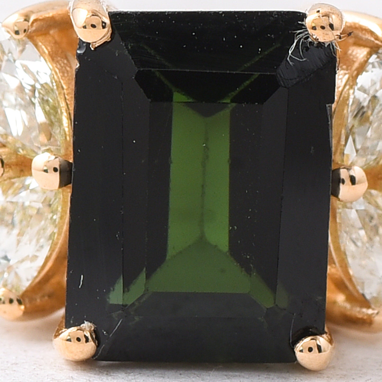 1.90 Ct Octagon Step Cut Natural Green Tourmaline 14K Gold Ring