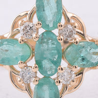 1.18 Ct Oval Natural Emerald 14K Gold Ring