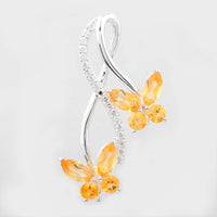 1.65 Ct Marquise Citrine, Cubic Zirconia 925 Sterling Silver Pendant