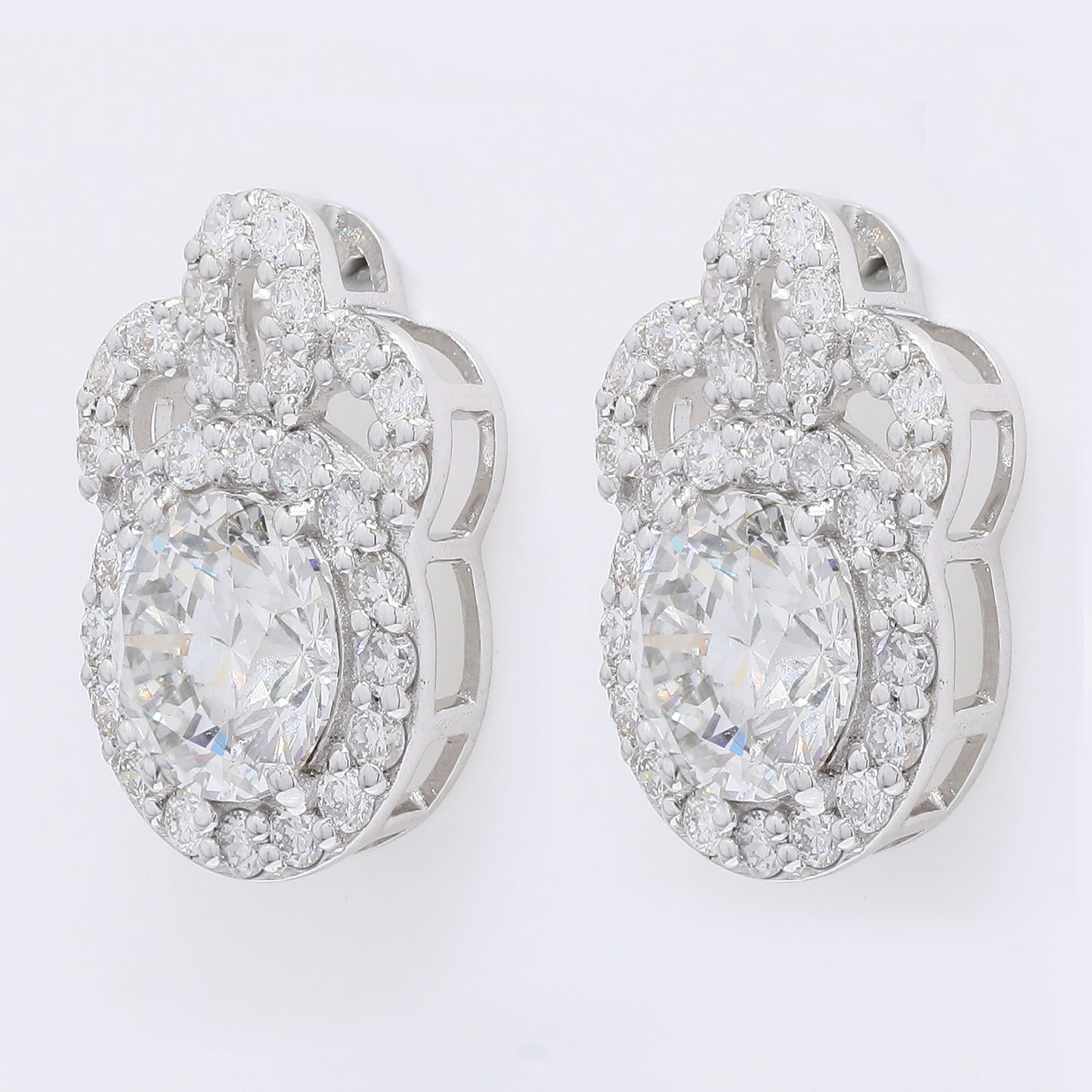 2.98 Carats Lab Grown Diamond 14K Gold Earrings