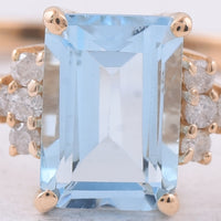 1.40 Ct Octagon Step Cut Natural Topaz 14K Gold Ring