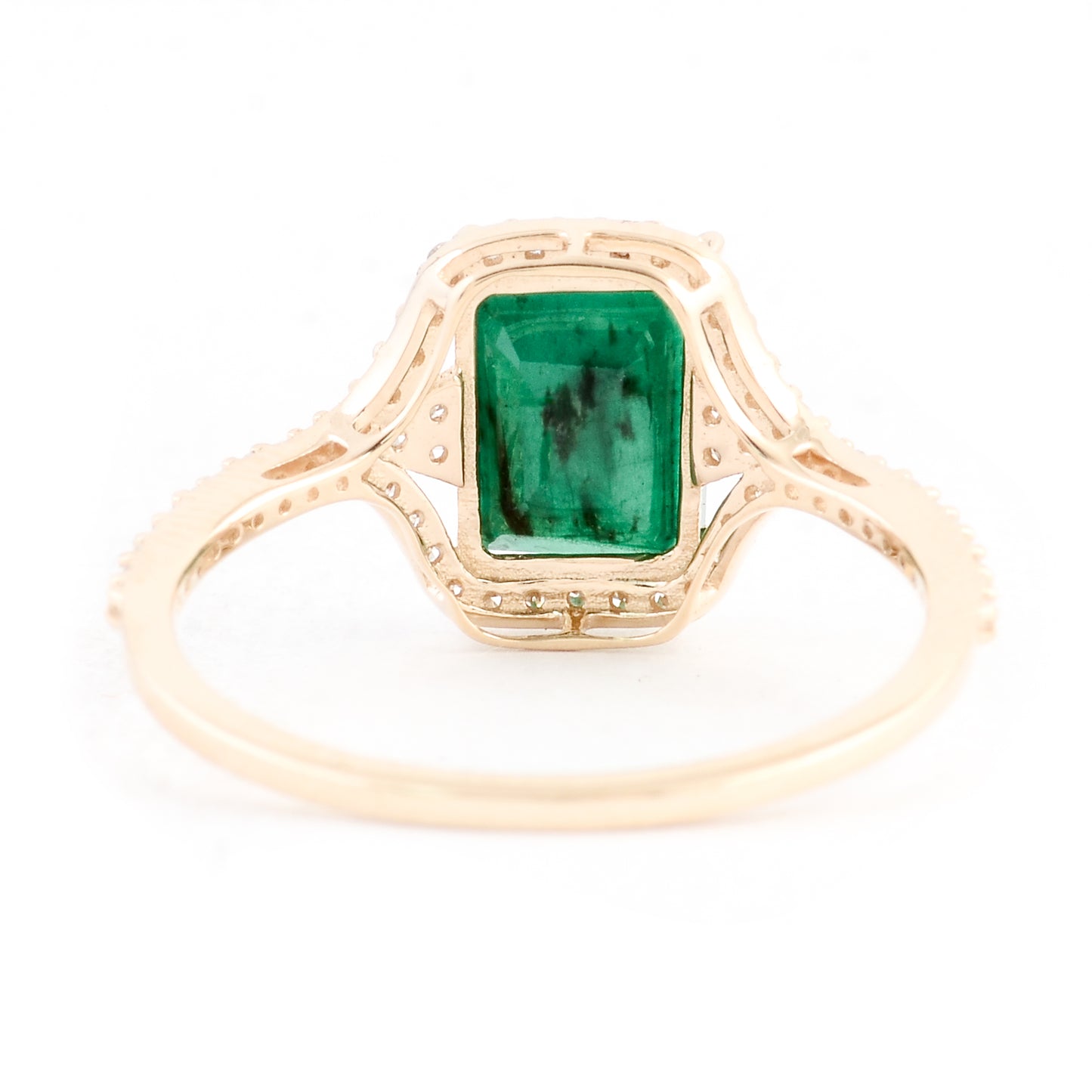 1.95 Ct Emerald Cut Natural Beryl Emerald 14K Gold Ring